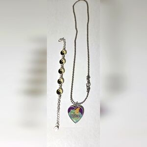 Girls Disney Necklace And Yin Yang Bracelet